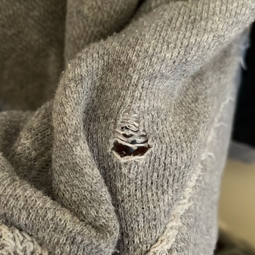 Free People Gray & Black Pullover Sweater - Picture 5 of 9